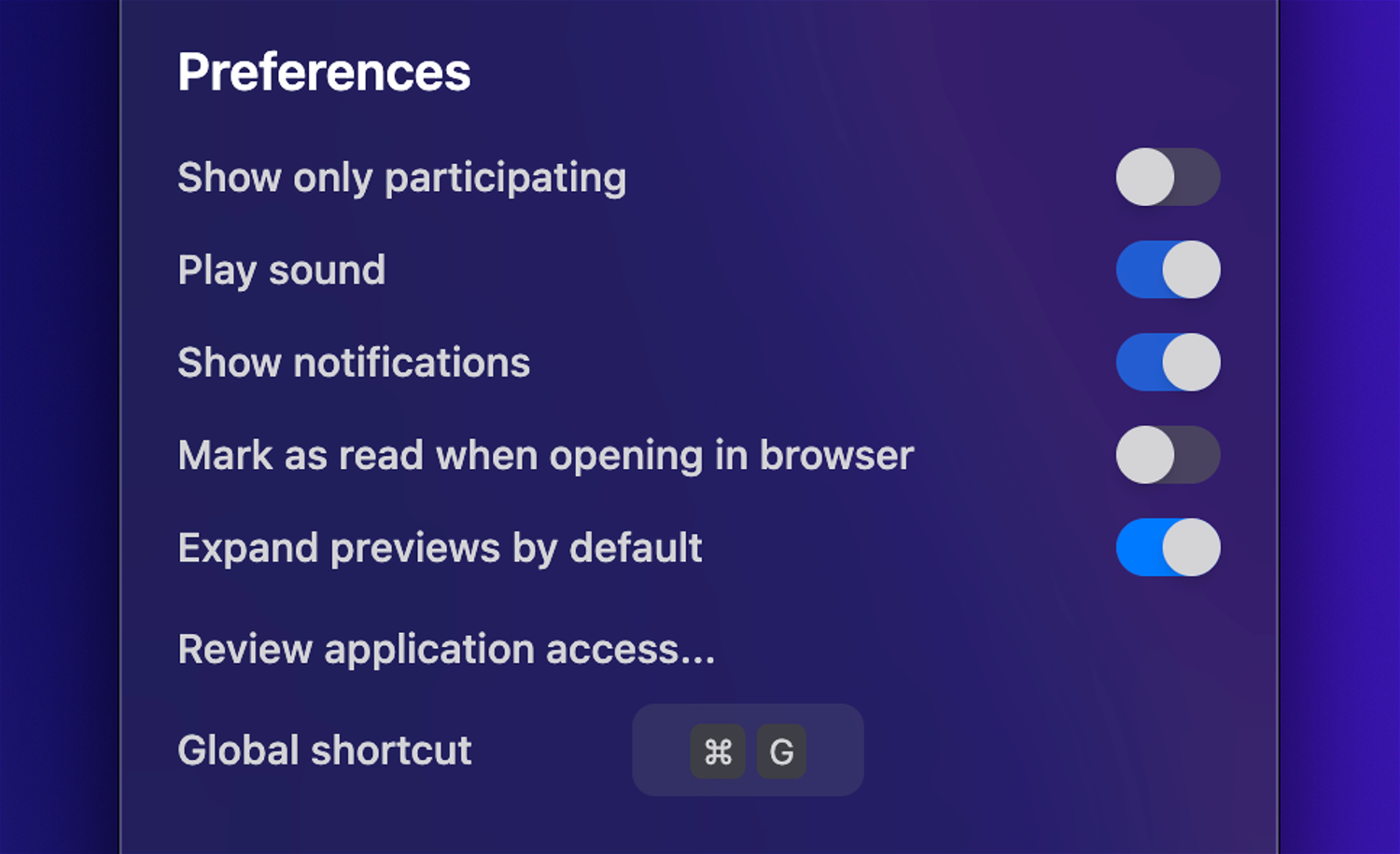 Expand previews by default. Part of a Preferences UI update.
