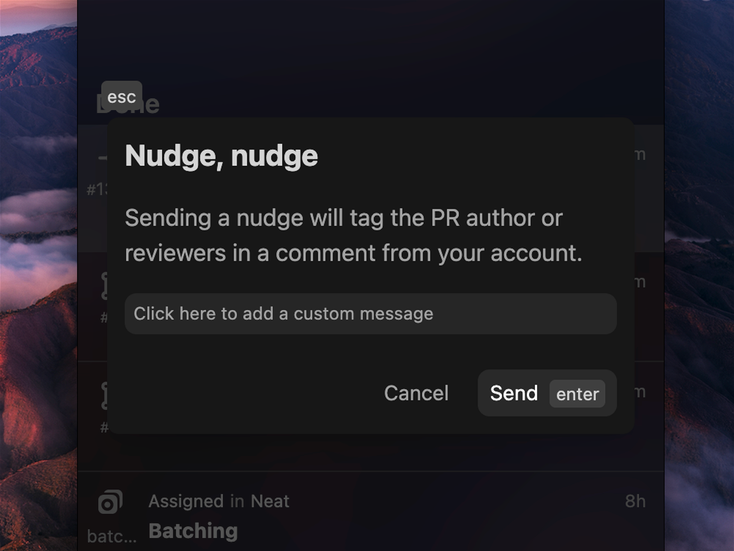 Nudge messages can now be customized.